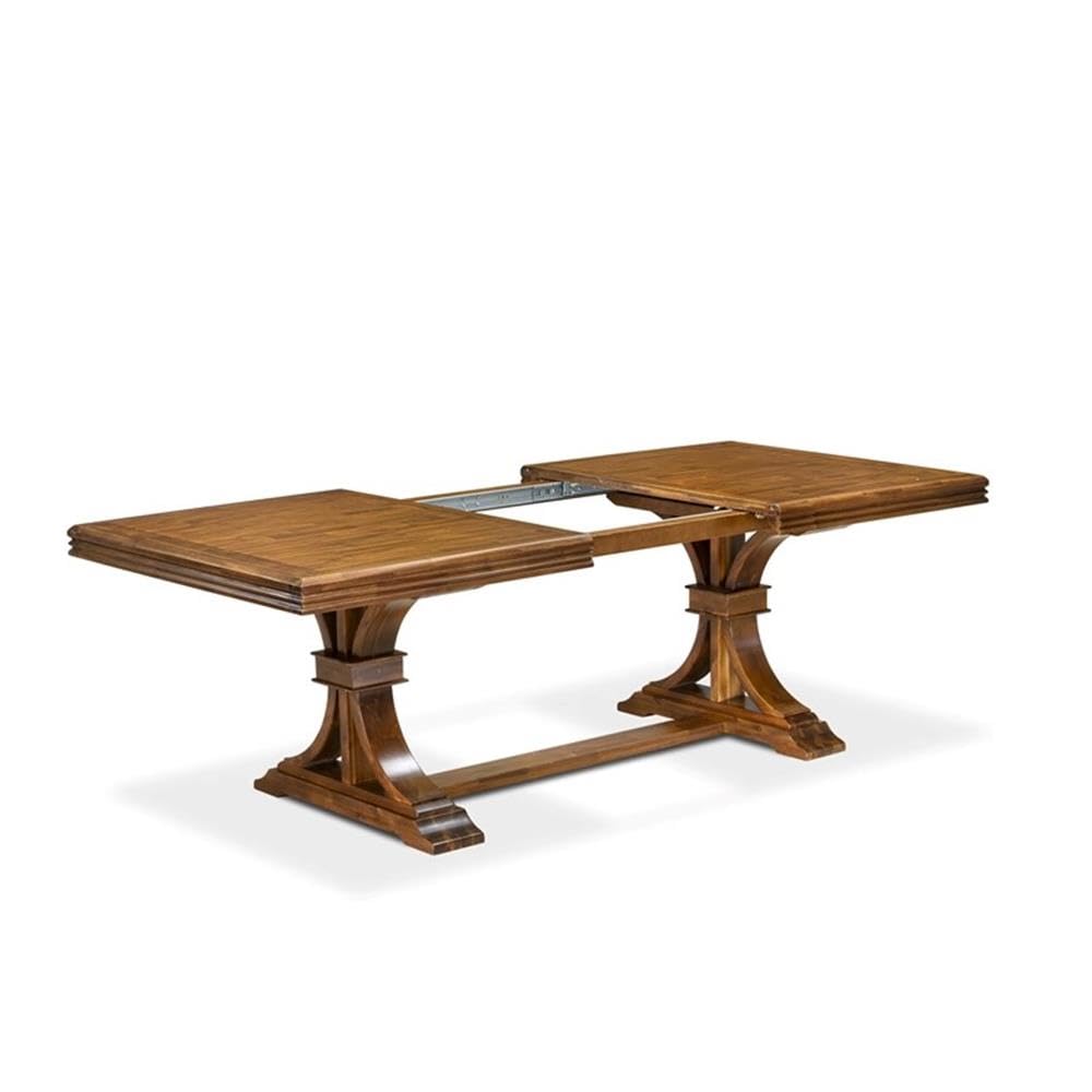 9-Piece Acacia Wood Dining Table Set with Green Faux Leather Chairs N80901