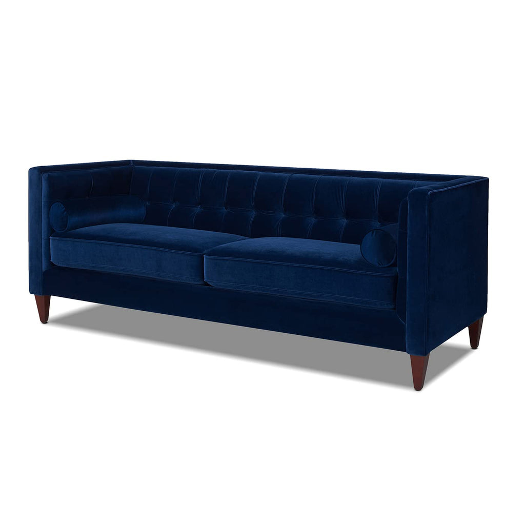 Navy Blue Velvet Tufted Sofa U12358