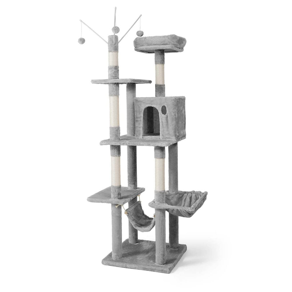 70-Inch Multi-Level Cat Tree with Hammock and Cat Cave P3734