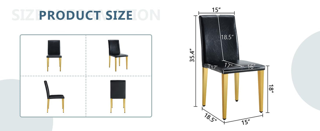 Black Gold Upholstered Dining Chairs Set of 4 Z43190