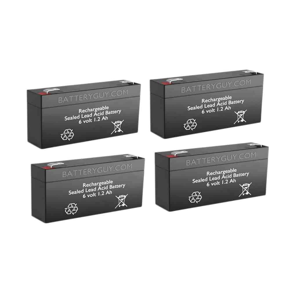 6V 1.2Ah Rechargeable SLA Batteries Set of 4 J458