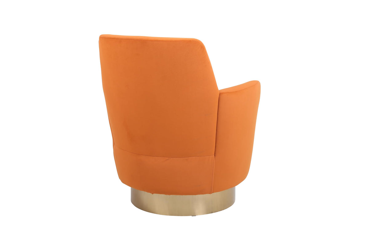 Orange Velvet Swivel Tufted Armchair X12588