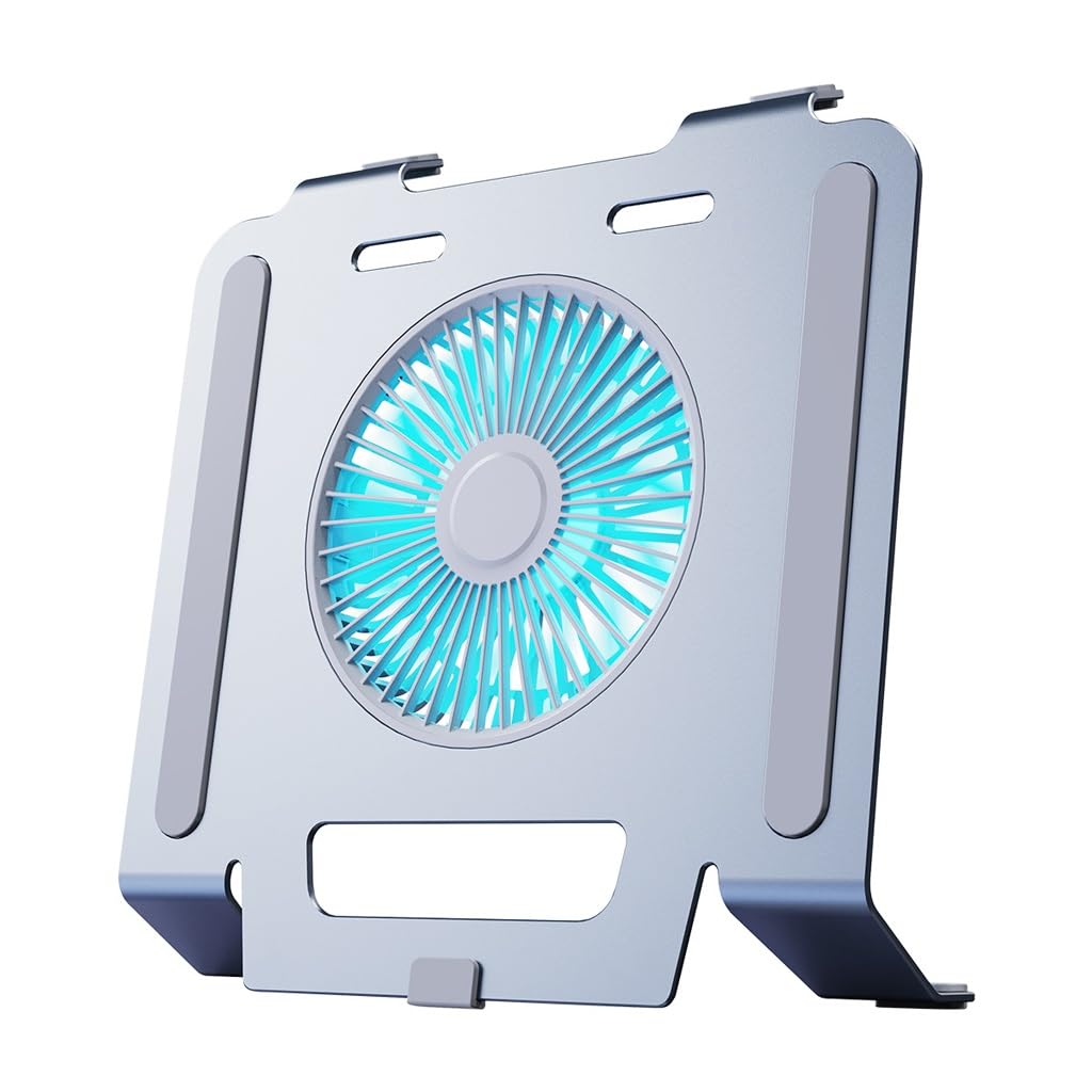 Aluminum Alloy Three Speed Regulation Desktop Fan Laptop Stand Gray Z538946