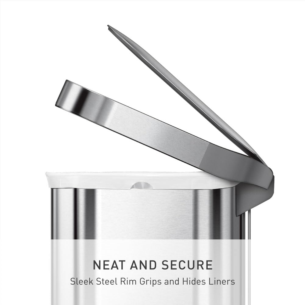 45 Liter Brushed Stainless Steel Step Trash Can Q28041