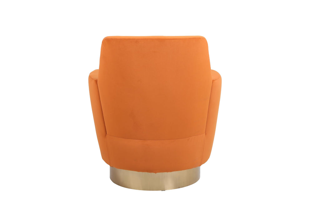 Orange Velvet Swivel Tufted Armchair X12588