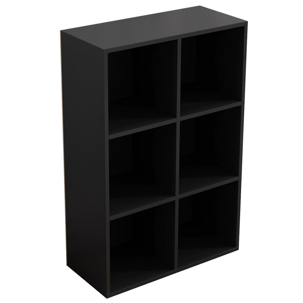Black 6-Cube Storage Shelf Bookcase O36301