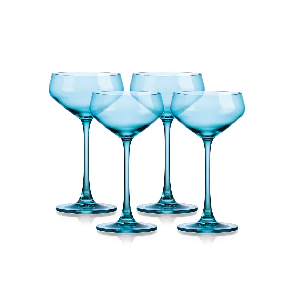 Blue 6oz Martini Glasses Set of 4 Z9356