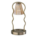 Candle Warmer Lamp, Antique Brass & Ribbed Glass, Dimmable V69692