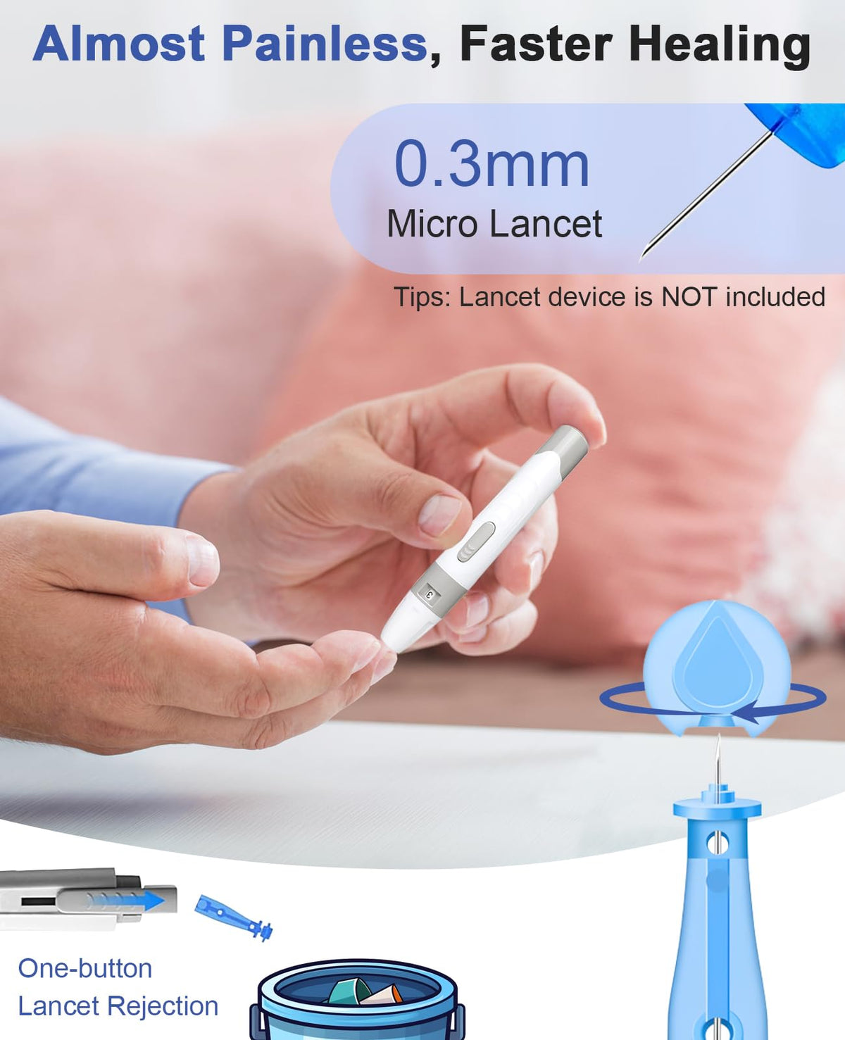 Blood Glucose Test Strips, 100 Lancets S71797