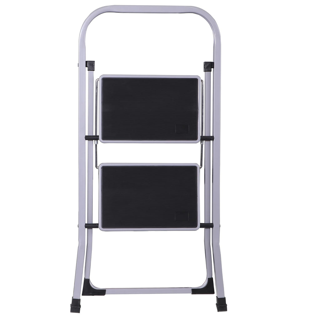 2 Step Folding Steel Step Stool with Handgrip Y39076