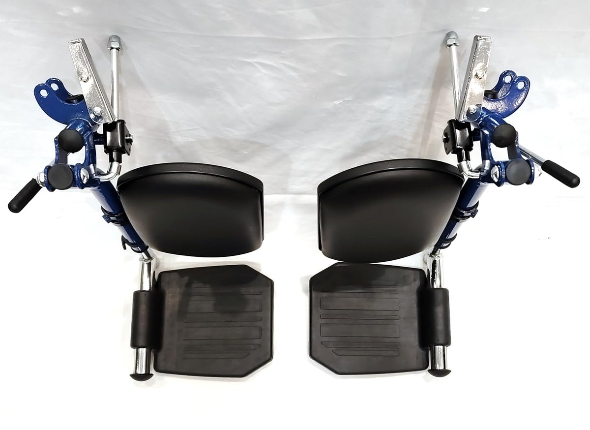 Blue Wheelchair Elevating Leg Rest with Padded Calf Pad J17409