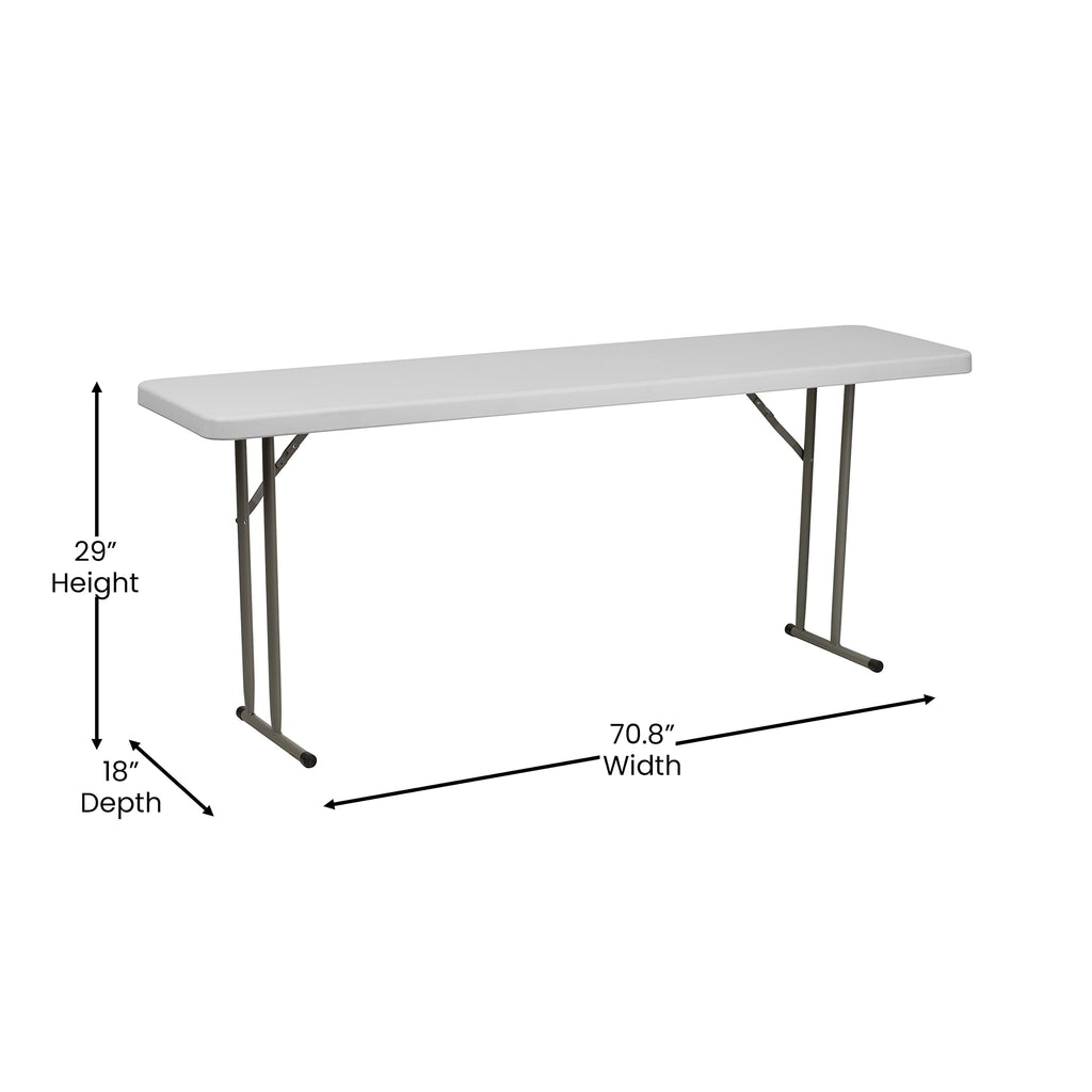 6-Foot Rectangle Granite White Plastic Folding Training Table X974