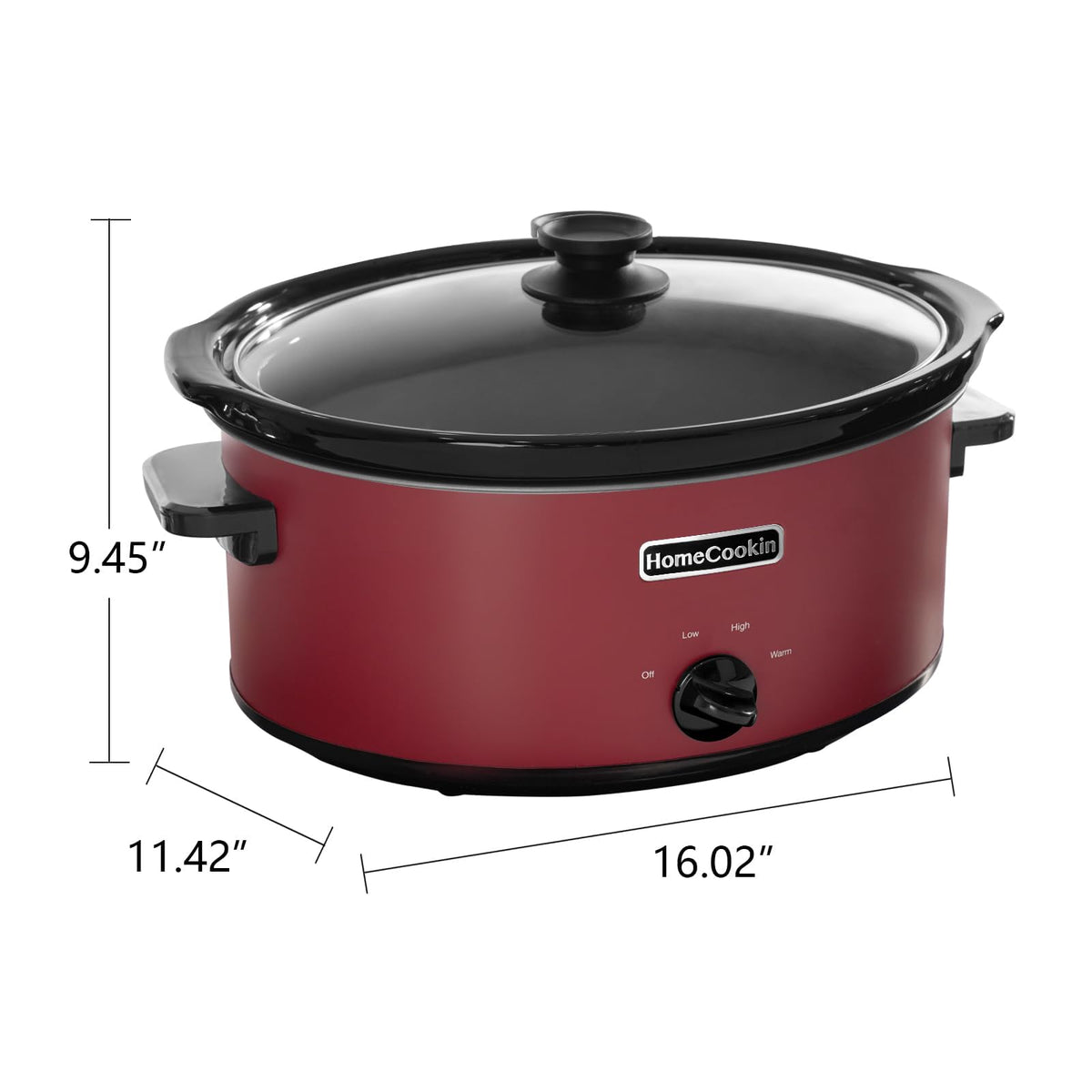7 Quart Oval Manual Slow Cooker with 3 Cooking Settings T810