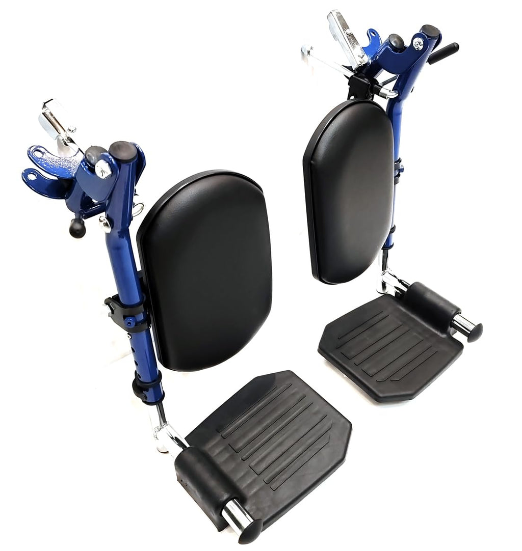 Blue Wheelchair Elevating Leg Rest with Padded Calf Pad J17409