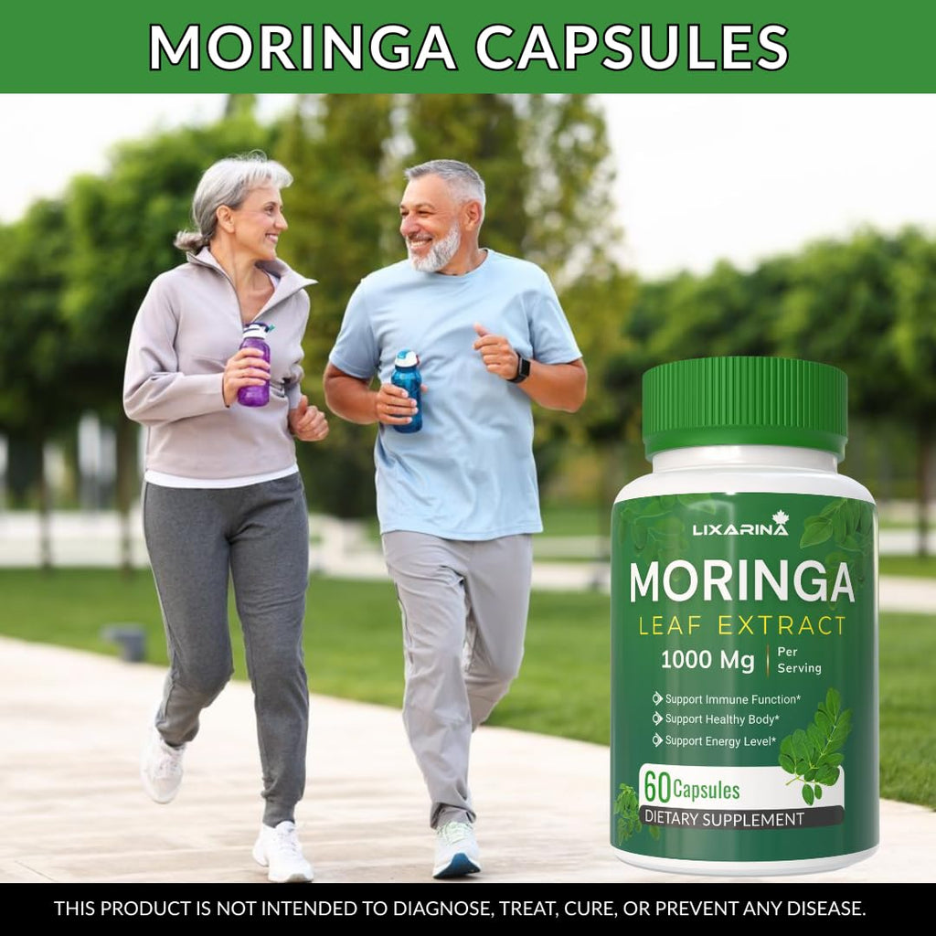 Moringa Capsules Organic 1000MG 60 Count Pack-2 C206