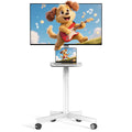 White Rolling TV Stand with Wheels M951