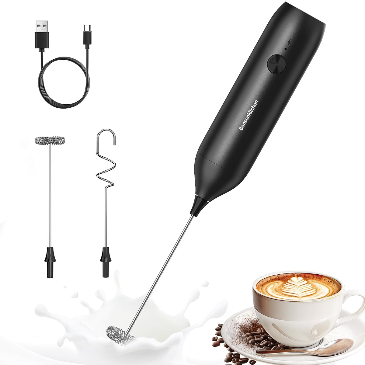 Rechargeable Handheld Milk Frother Y739762