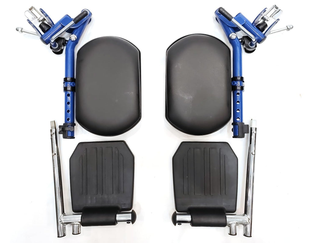 Blue Wheelchair Elevating Leg Rest with Padded Calf Pad J17409