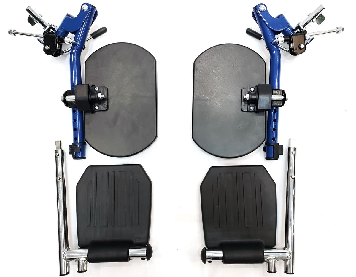 Blue Wheelchair Elevating Leg Rest with Padded Calf Pad J17409