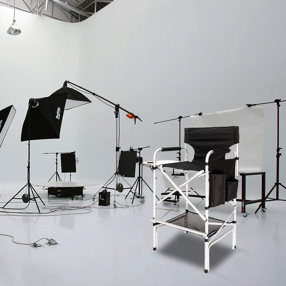 Black Folding Director Chair with Side Table P898665