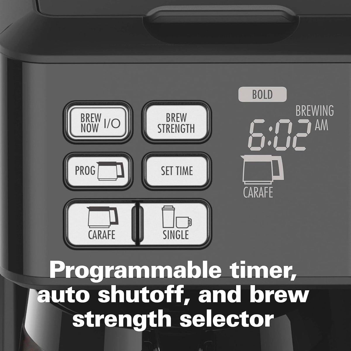 12 Cup Programmable Coffee Maker & Single Serve Drip Coffee Machine, 2-in-1 Automatic Coffee Brewer with Glass Carafe, Reusable Filter, Digital Timer and Warming Plate - Black/Silver Y400
