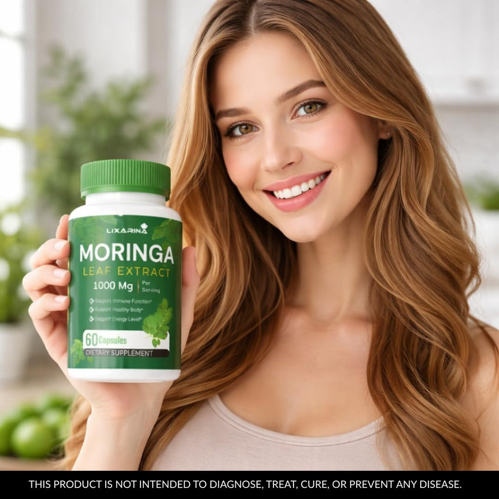 Moringa Capsules Organic 1000MG 60 Count Pack-2 C206