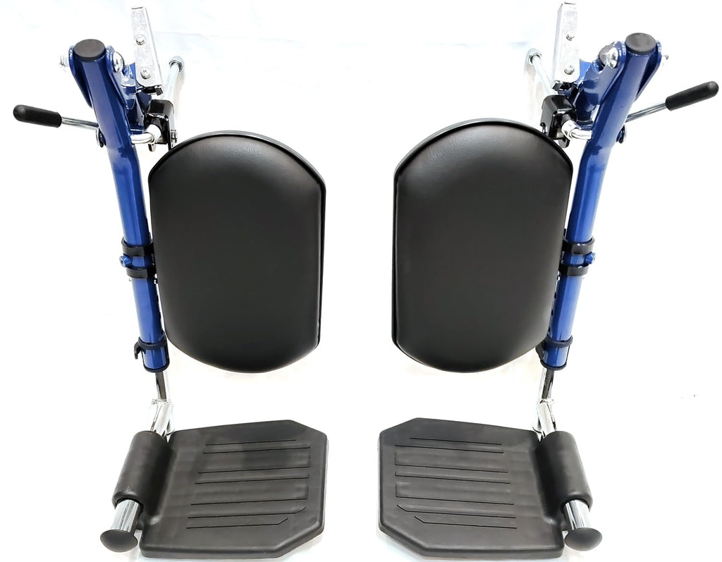Blue Wheelchair Elevating Leg Rest with Padded Calf Pad J17409