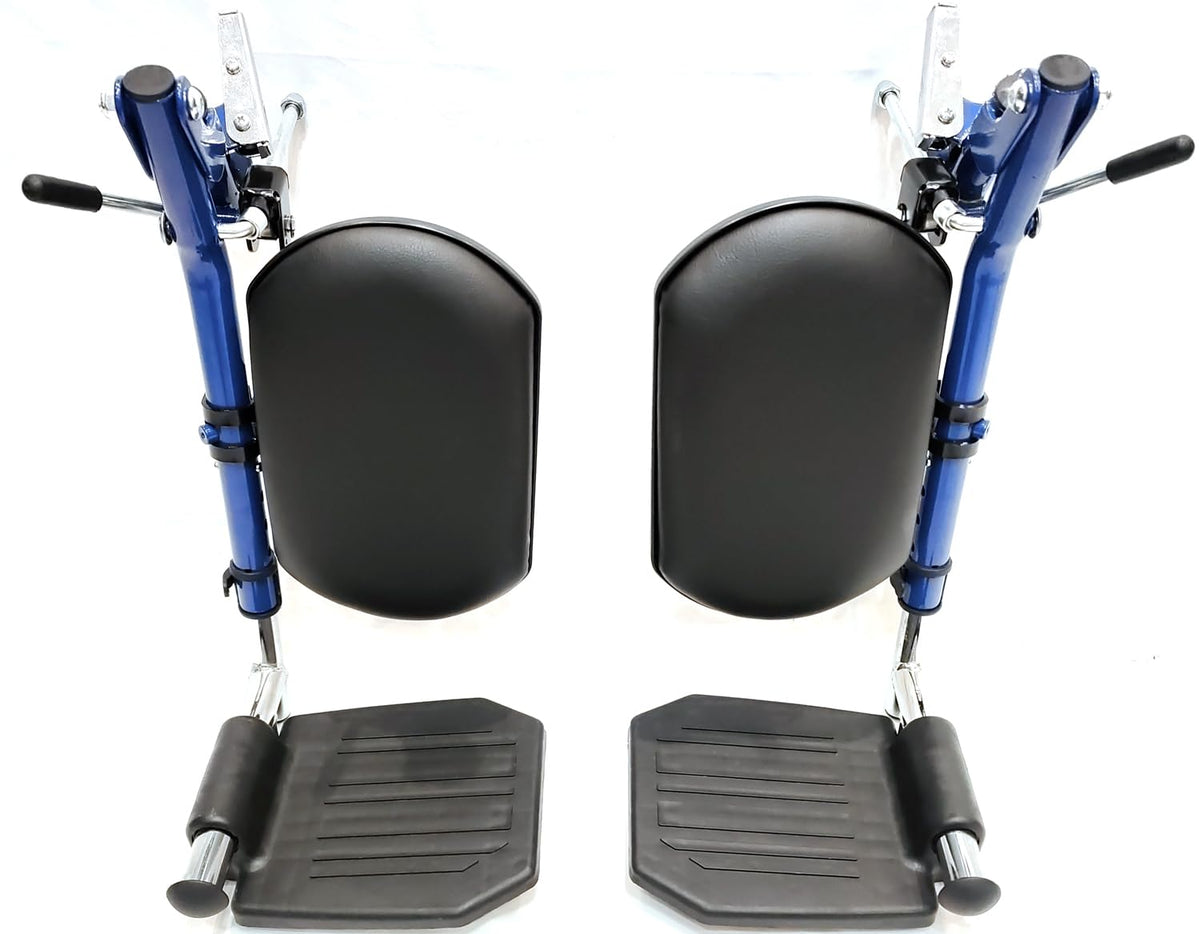 Blue Wheelchair Elevating Leg Rest with Padded Calf Pad J17409