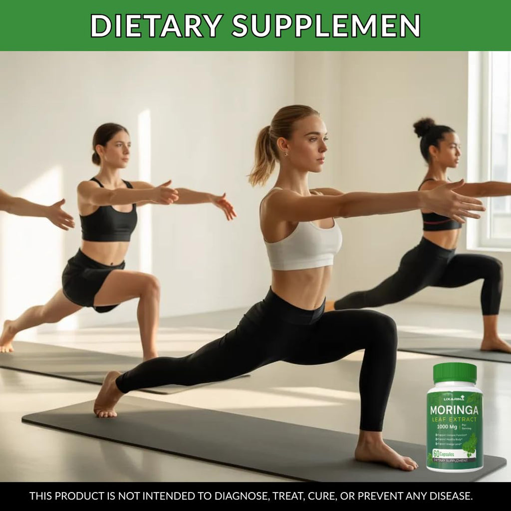 Moringa Capsules Organic 1000MG 60 Count Pack-2 C206