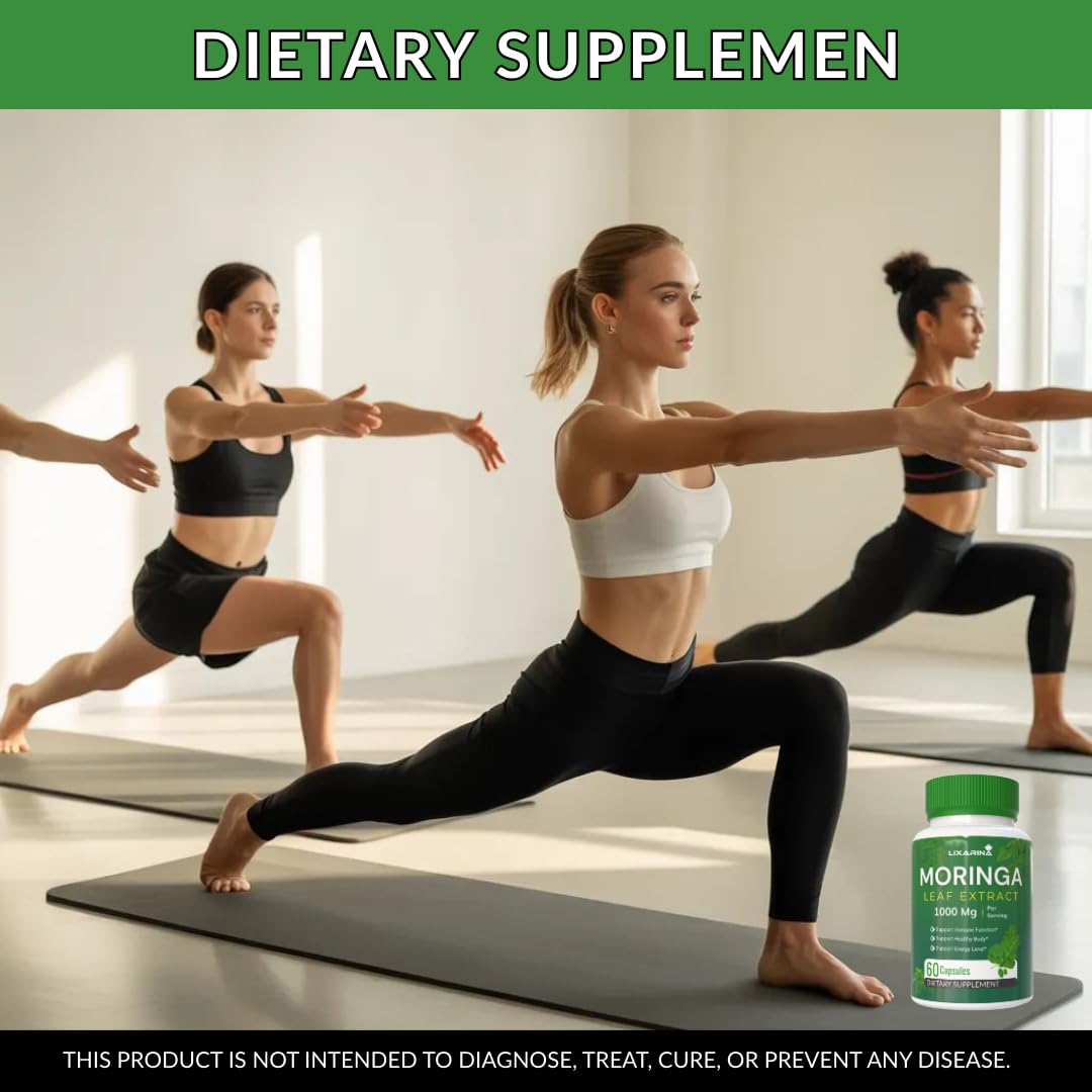 Moringa Capsules Organic 1000MG 60 Count Pack-2 C206