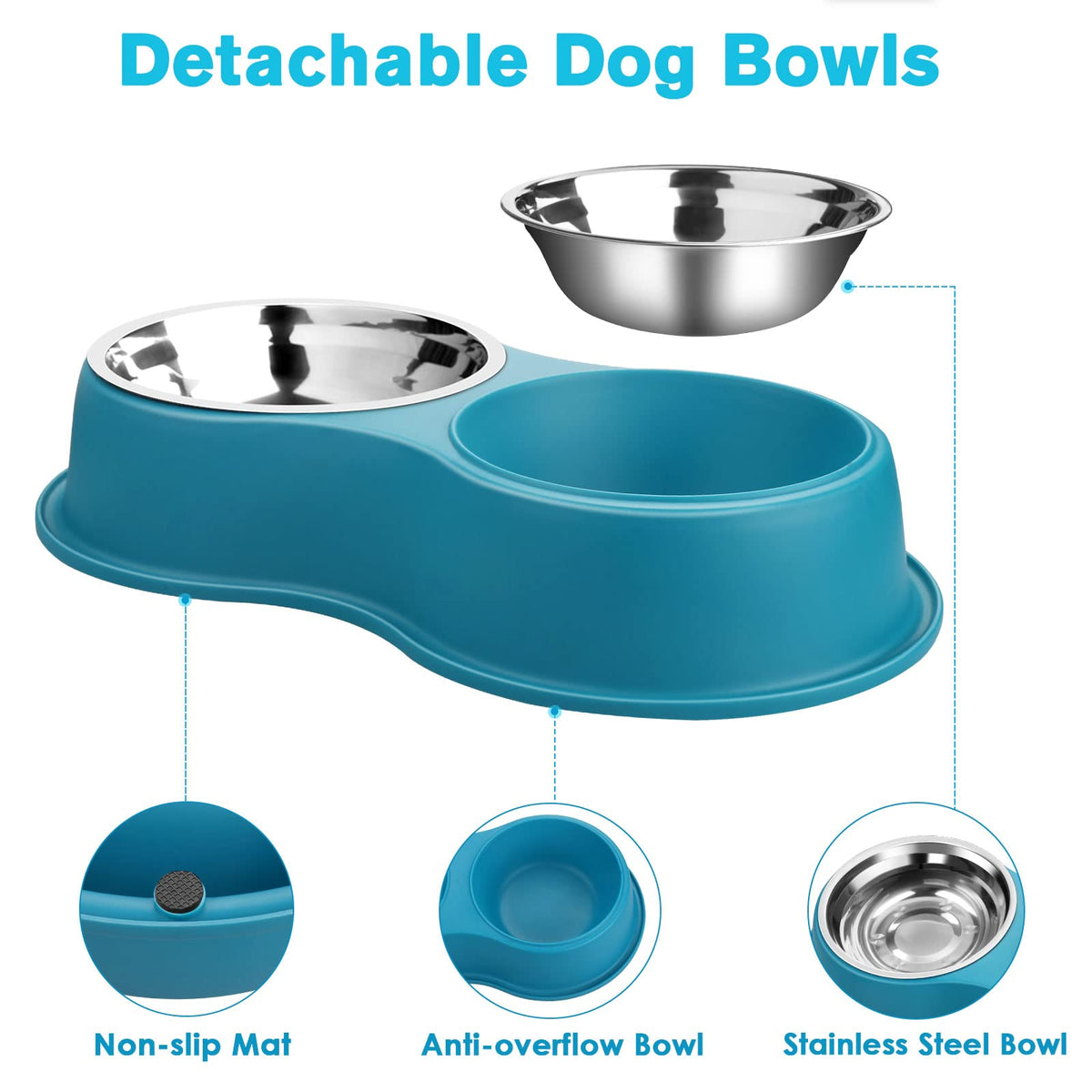 Stainless Steel Non-Slip Dog Bowls V952547