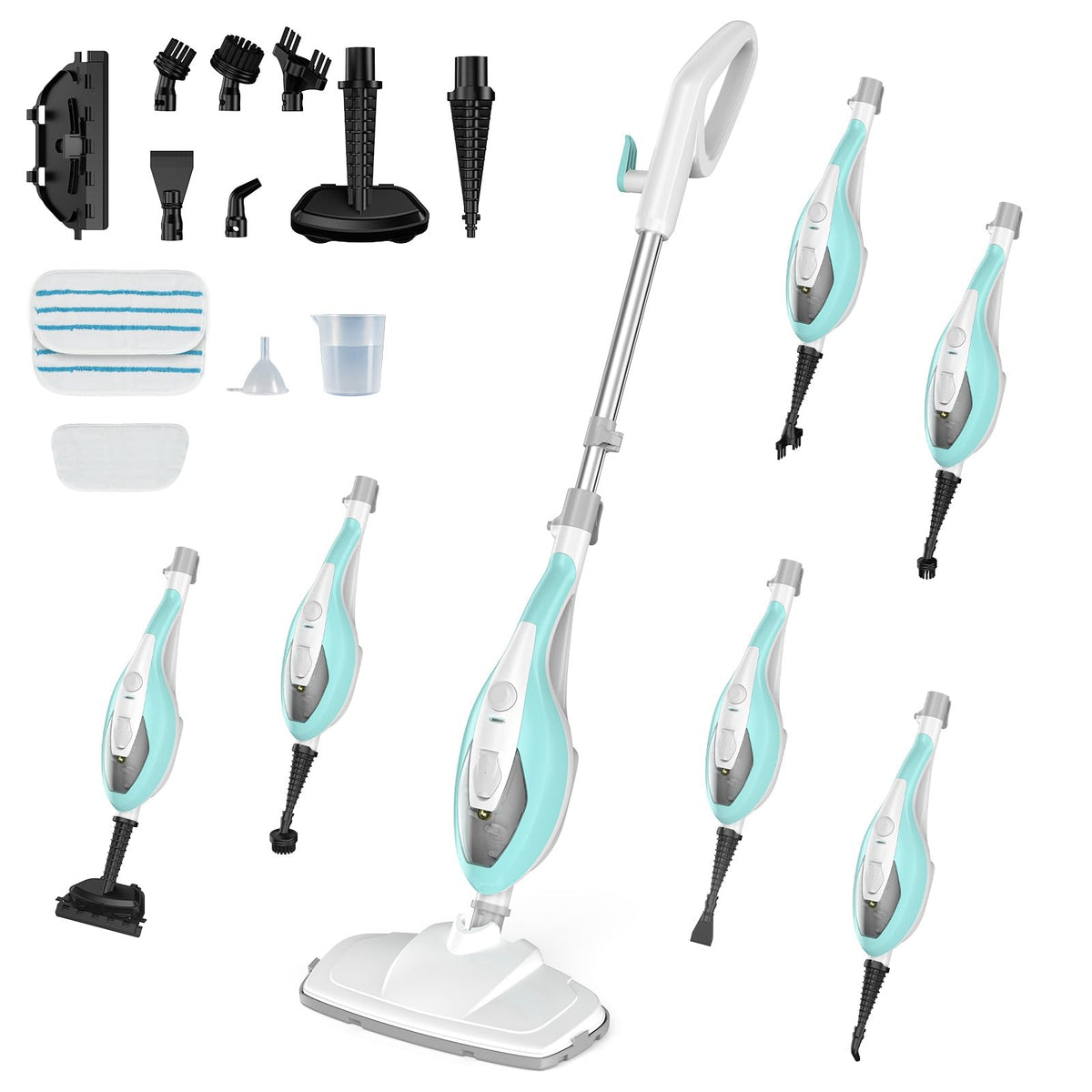 14-in-1 Steam Mop Detachable Handheld Steam Cleaner with 2 Washable Pads A895819