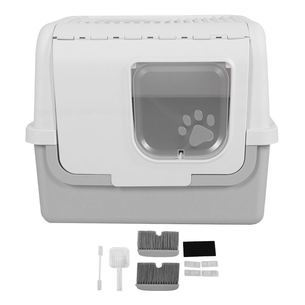 Enclosed Cat Litter Box with Lid Scoop O4453
