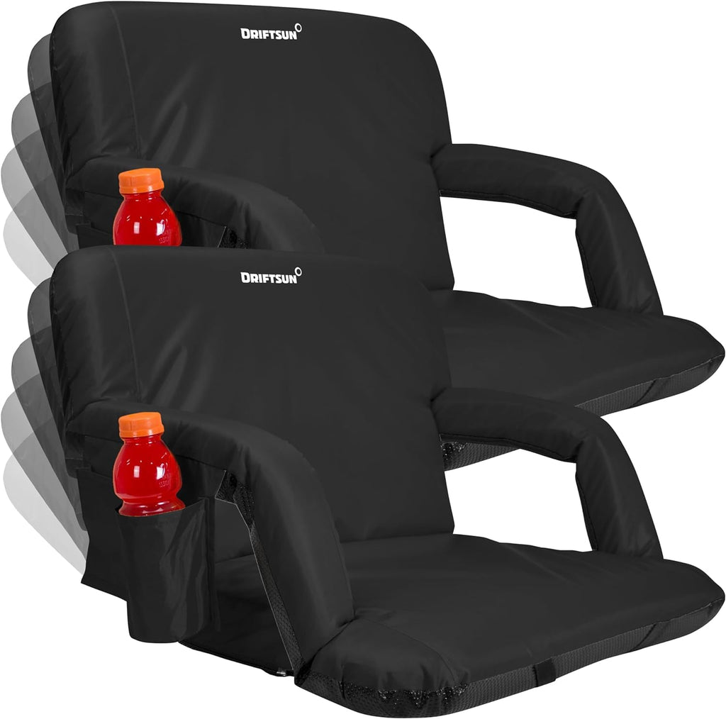 2 Pack Extra Wide Foldable Stadium Seats with Back Support K402