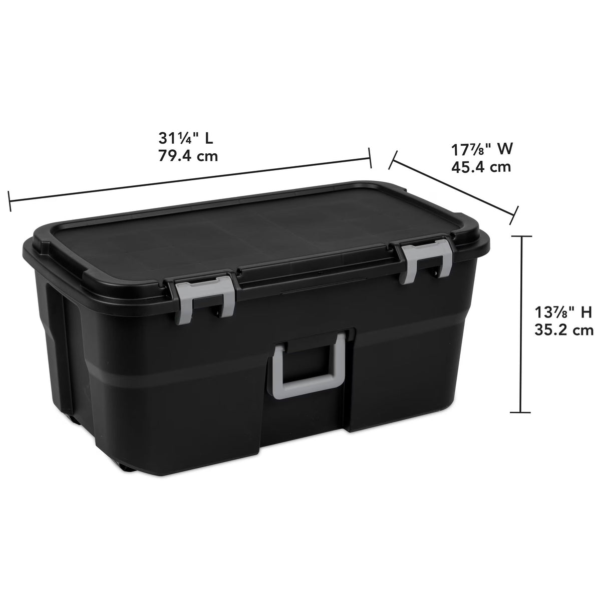 Black 22 Gal Wheeled Plastic Storage Bins W9272