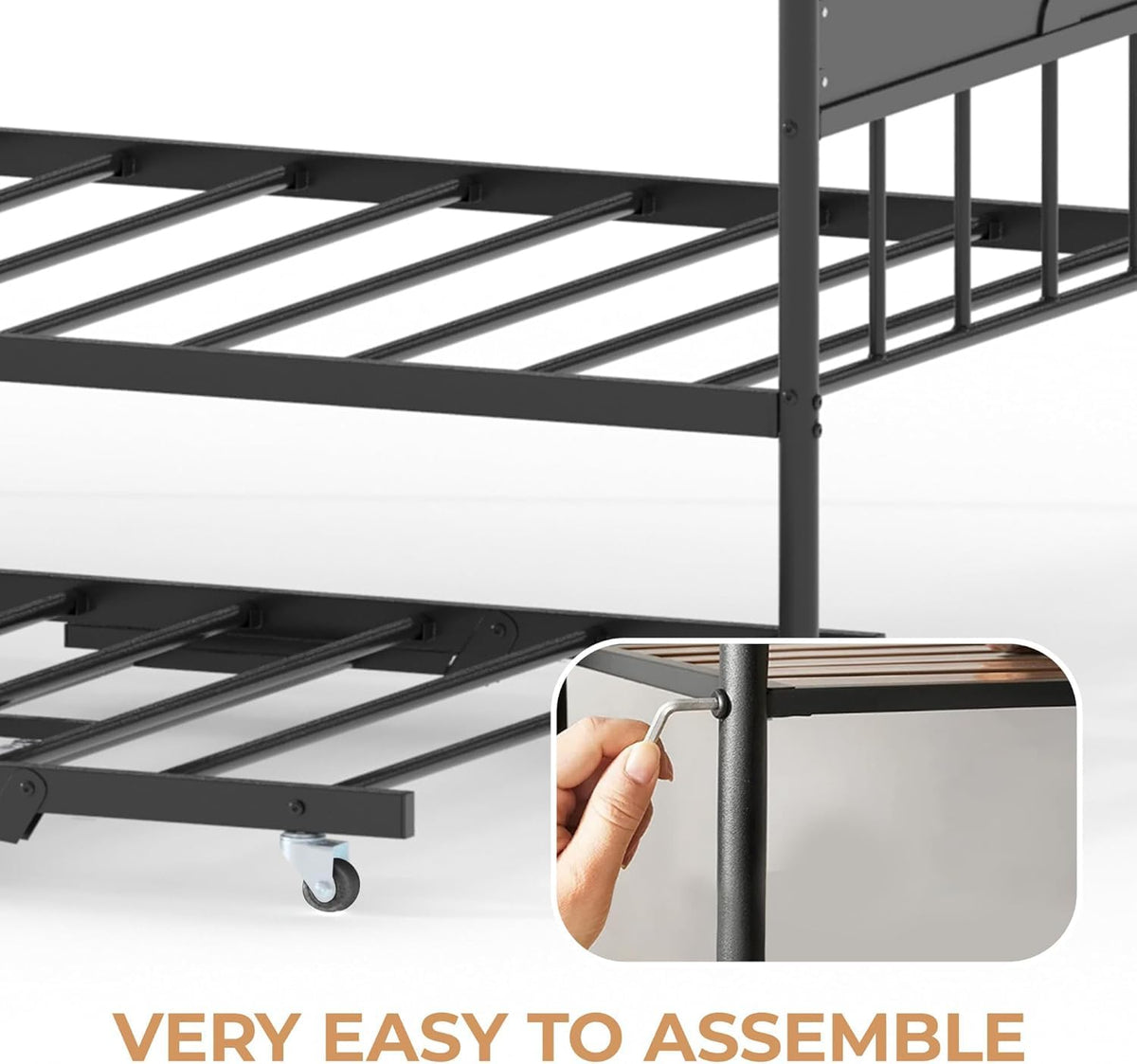 Black Daybed with Pop Up Trundle Z3384