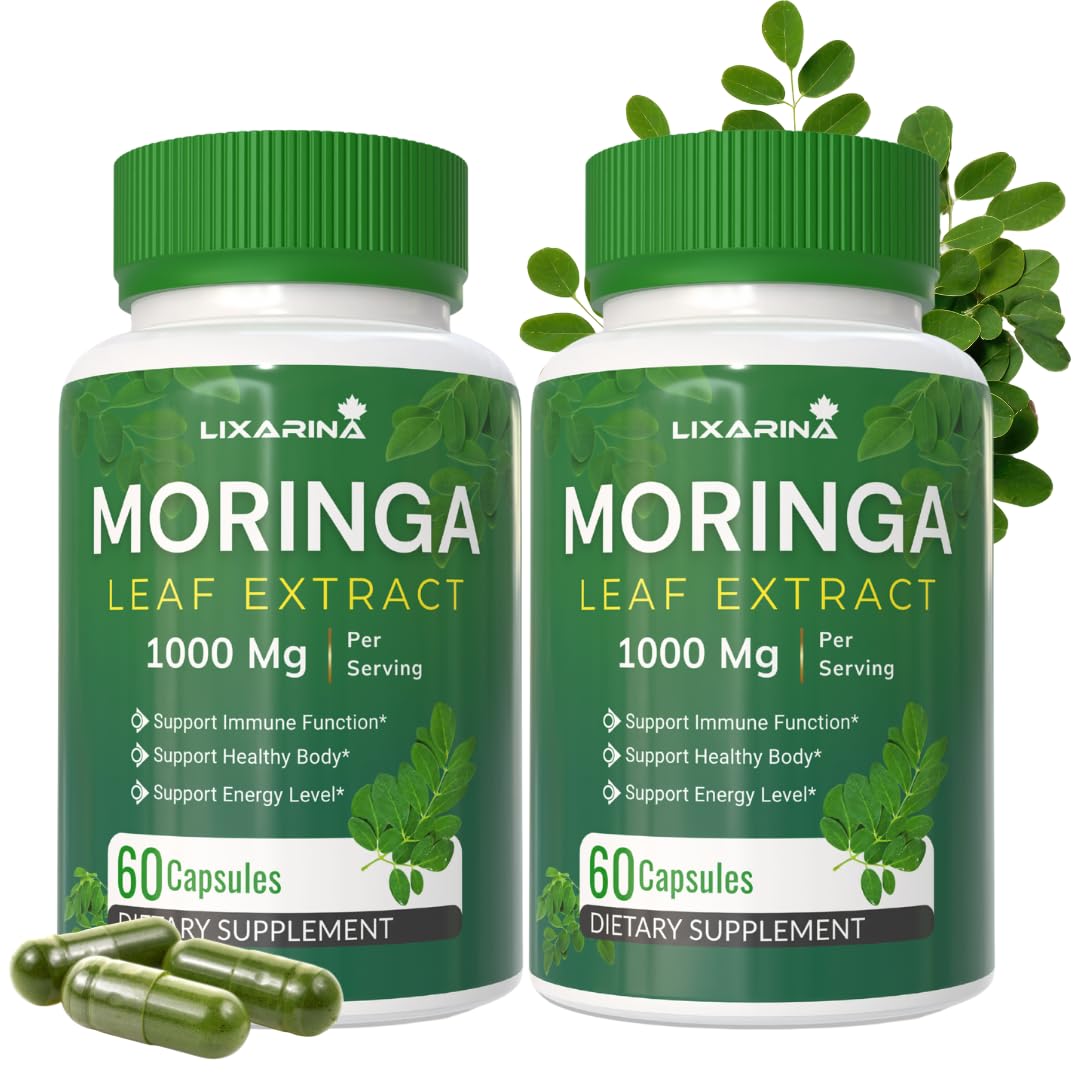 Moringa Capsules Organic 1000MG 60 Count Pack-2 C206