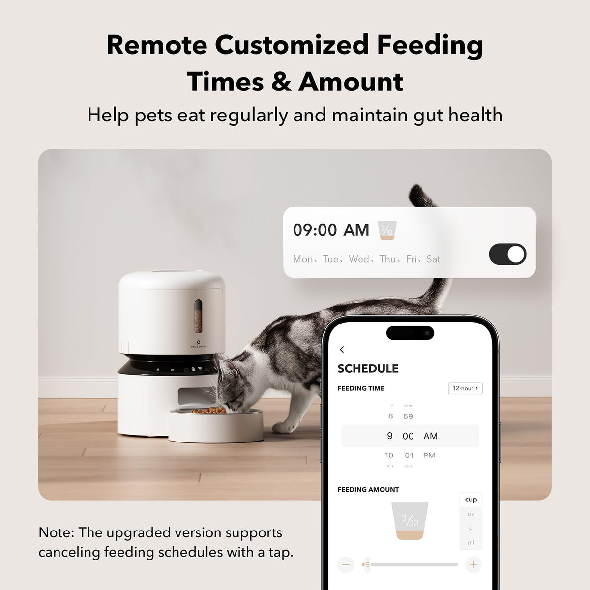 Automatic Cat Feeder 5G WiFi 3L White N240827