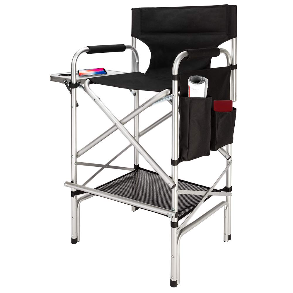 Black Folding Director Chair with Side Table P898665