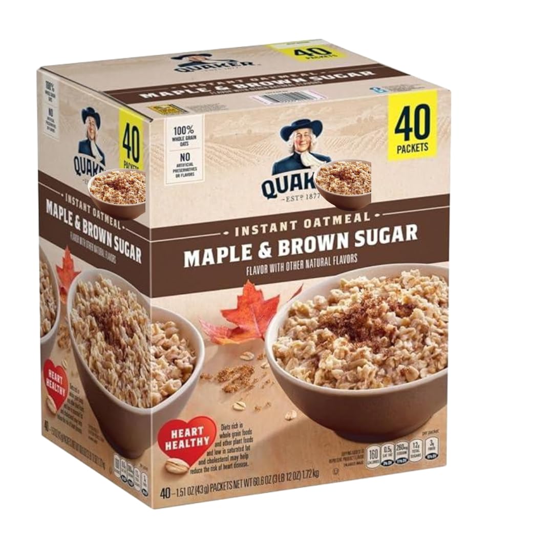 Maple Brown Sugar Instant Oatmeal 40 Count L695
