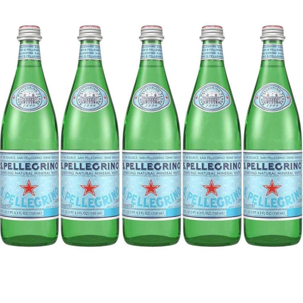 Sparkling Natural Mineral Water 750 mL Glass Bottles 5 Pack Q4627