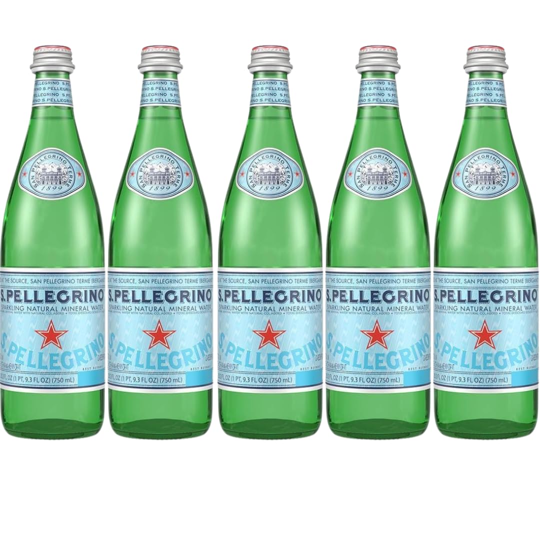 Sparkling Natural Mineral Water 750 mL Glass Bottles 5 Pack Q4627