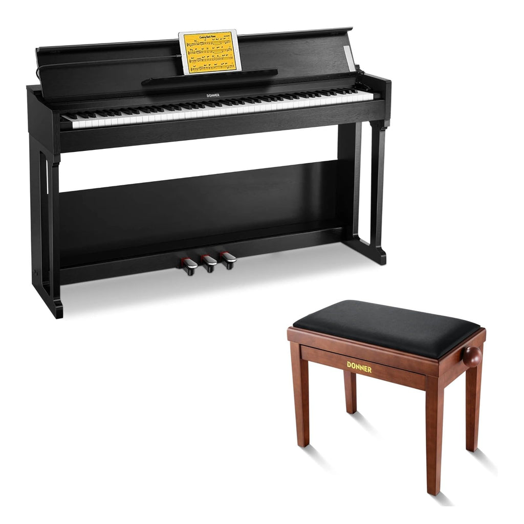 88-Key Weighted Action Digital Piano + Solid Wood Keyboard Bench F473