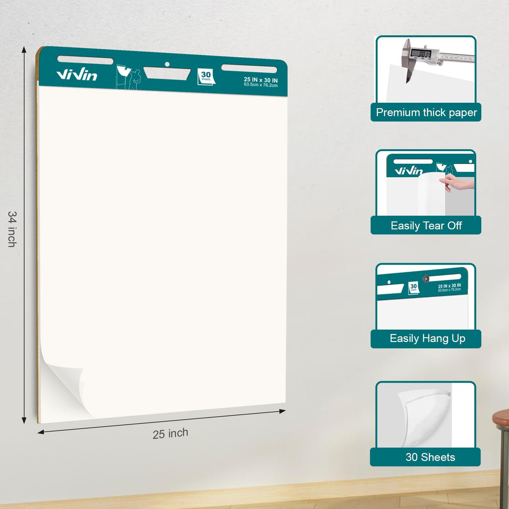 Sticky Easel Pad, 25 x 30 In, 2 Pads/Pack C860448