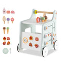 Wooden Baby Walker with Storage and Wheels Y827