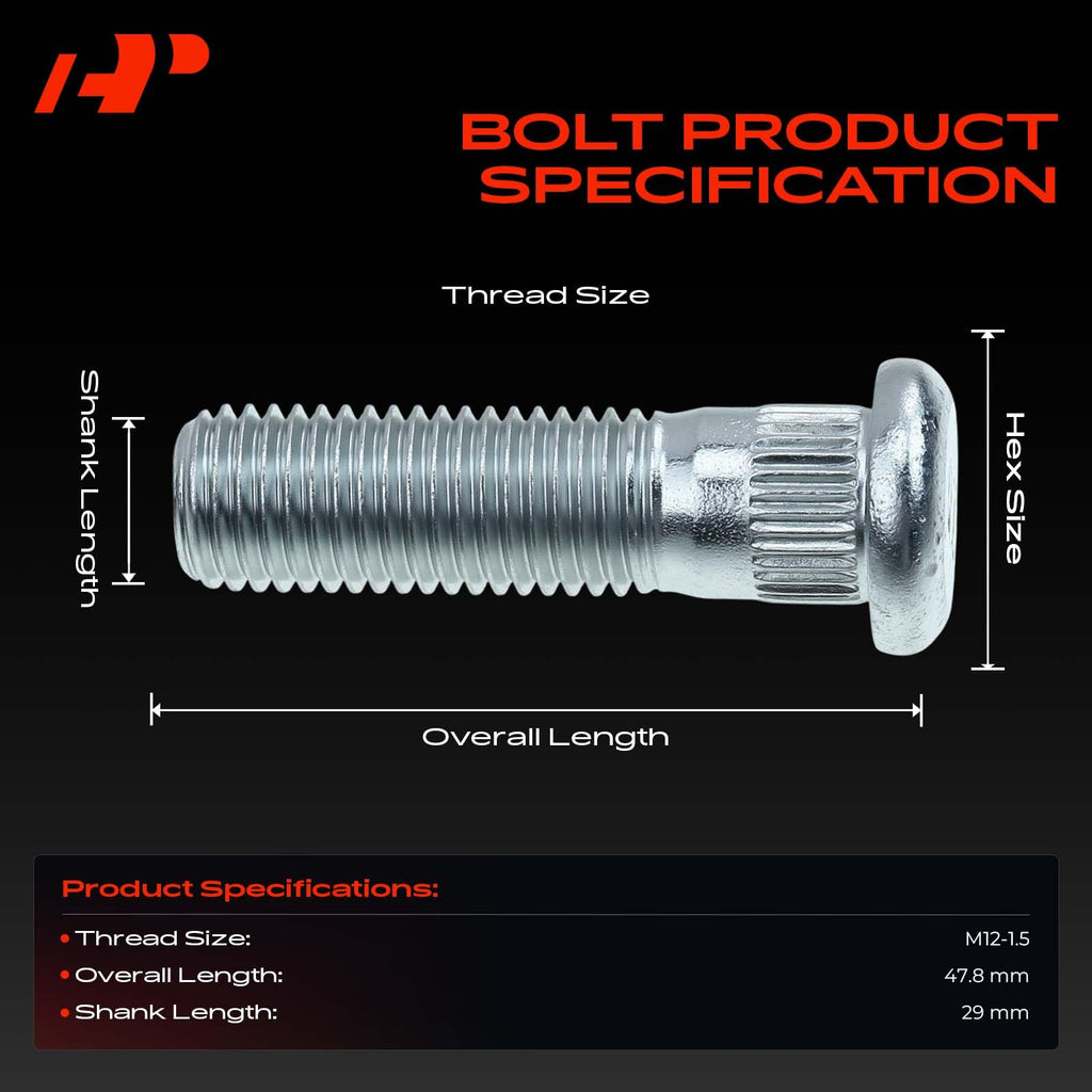 5Pcs M12-1.50 Wheel Studs U8713