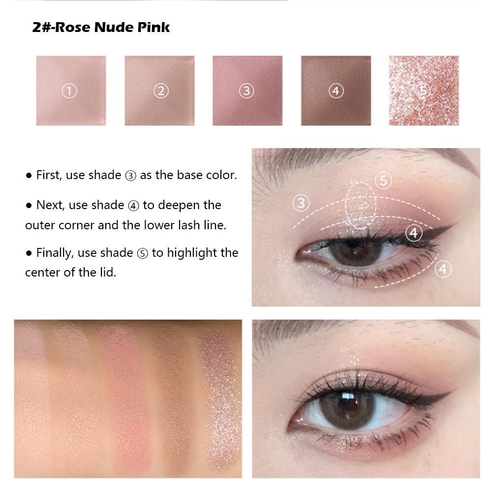 5 Colors Matte and Shimmer Eyeshadow Palette M895594