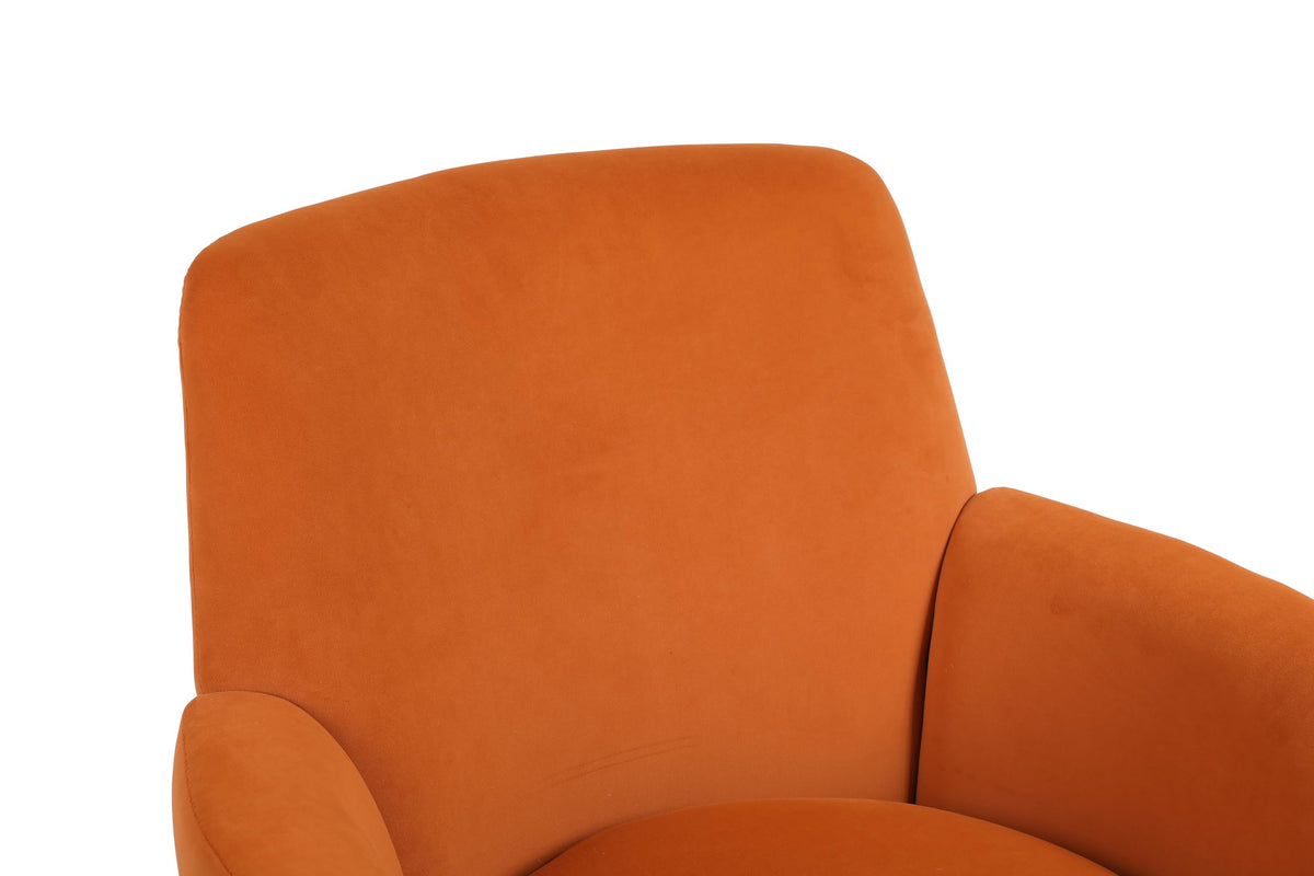 Orange Velvet Swivel Tufted Armchair X12588