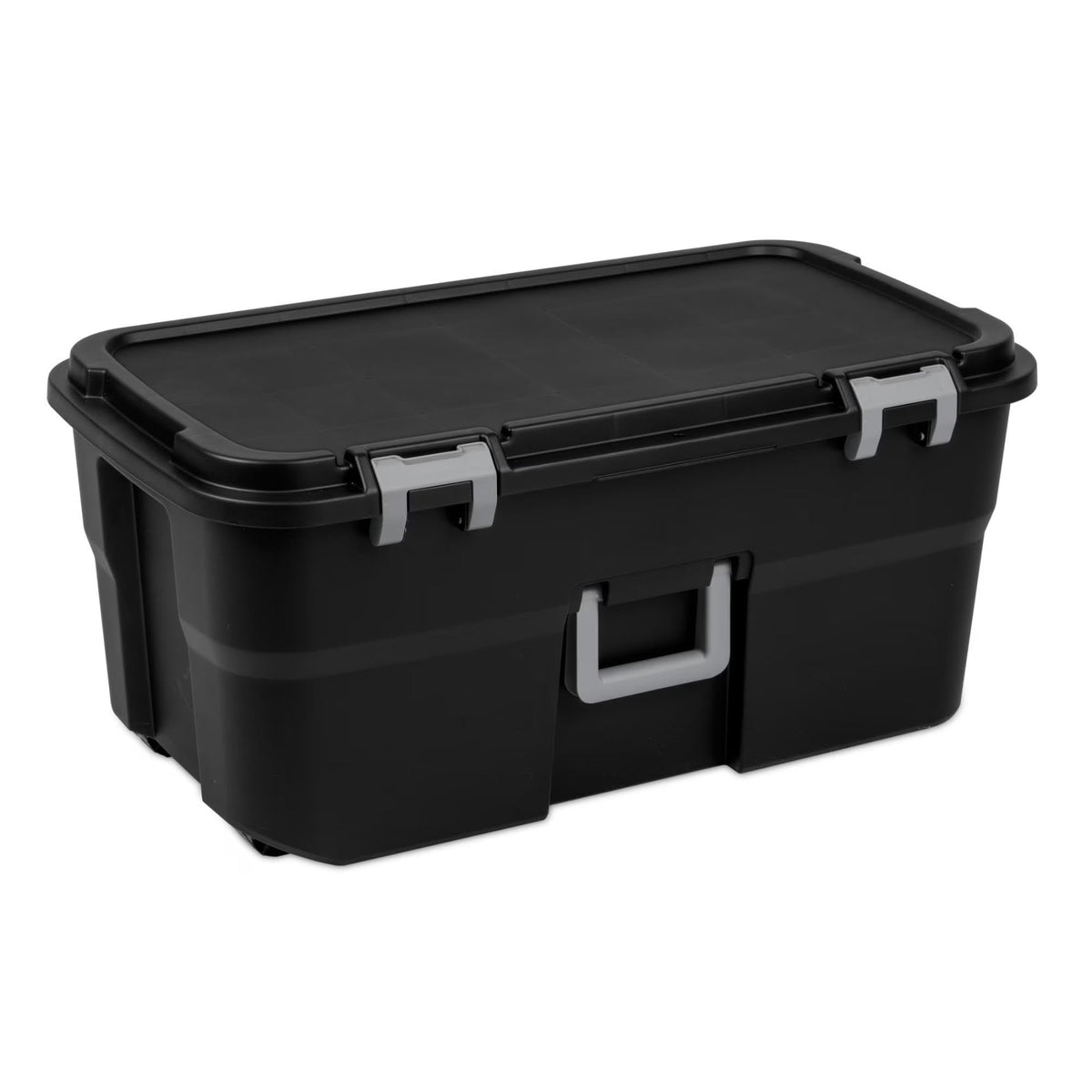 22 Gallon Black Wheeled Plastic Storage Trunk B95848