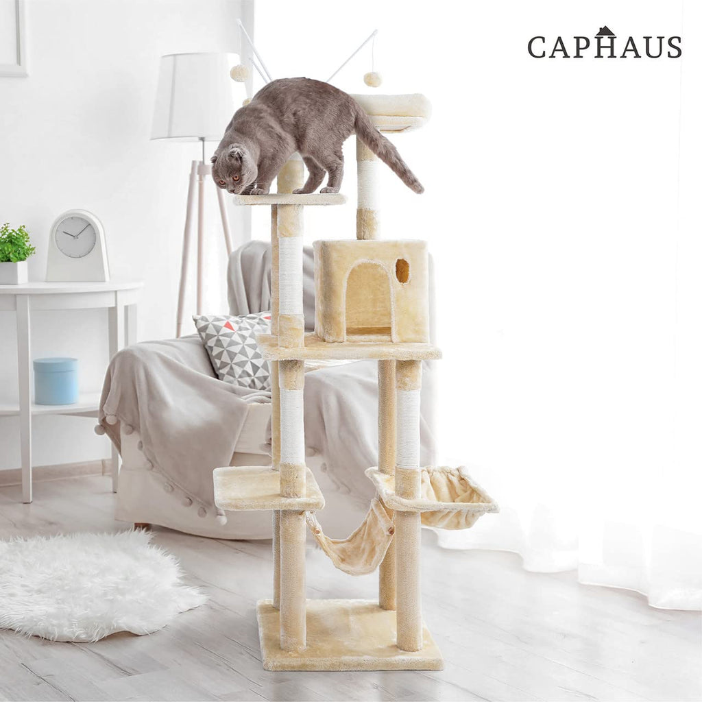 70-Inch Multi-Level Cat Tree with Hammock and Cat Cave P3734